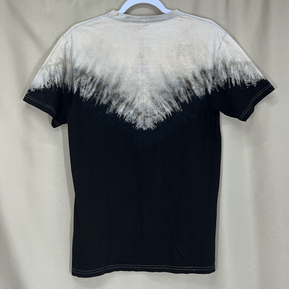 AC/DC two tone bleach dyed crew neck cap sleeve rocker t-shirt - Picture 6 of 8